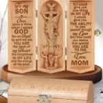 To My Sondaughter - Personalized Openable Wooden Cylinder Sculpture Of Jesus Christ-faithregion (2)