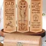 You Left Me Beautiful Memories - Memorial Wooden Cylinder Sculpture Of Jesus Christ-faithregion (2)
