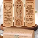 Your Life Was A Blessing - Memorial Wooden Cylinder Sculpture Of Jesus Christ-faithregion (3)