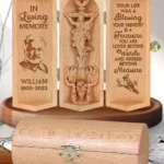 Your Life Was A Blessing - Personalized Openable Wooden Cylinder Sculpture Of Jesus Christ- Faithregion (3)