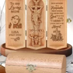 Your Memory Is A Keepsake - Personalized Openable Wooden Cylinder Sculpture Of Jesus Christ-faithregion (2)
