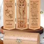 Faithregion-meeting You Was Fate - Personalized Openable Wooden Cylinder Sculpture Of Jesus Christ (1)